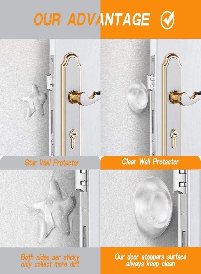 Nibbler® Clear 4 Rubber Door Bumper Stopers Wall Protector, Self Adhesive Door Handle Knob Wall Shield Bumper Guard for Wall (Heavy Round) - Image 5
